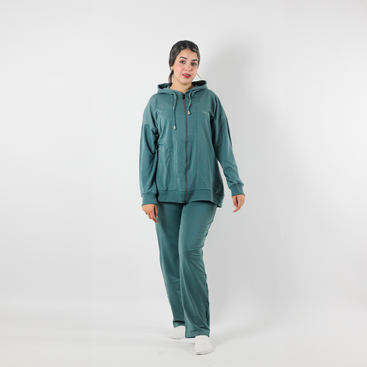 Pyjama d'hiver pour femme - Vert - 2 pièces - Sweater - Pantalon